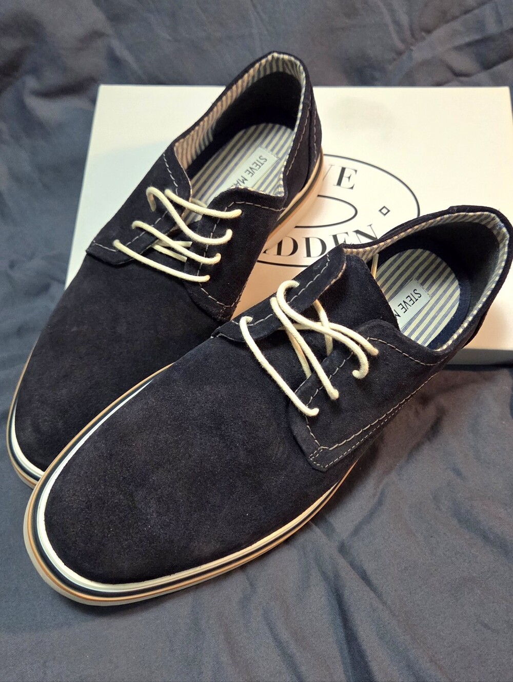 Steve Madden Men's Blue Suede Derby Shoes